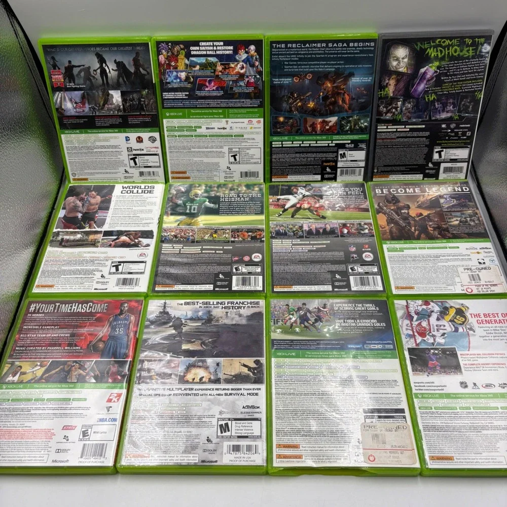 Microsoft Xbox 360 Video Game Lot 12 Games Halo COD NCAA Football 13 Good Bundle